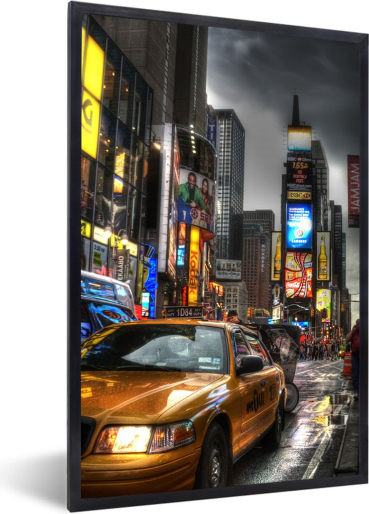 MuchoWow Gerahmtes Poster Amerika - New York - Sturm 20x30 cm - Poster mit Schwarzem Bilderrahmen Wandposter Rahmen Foto Bilder - Drucken - Bilde...