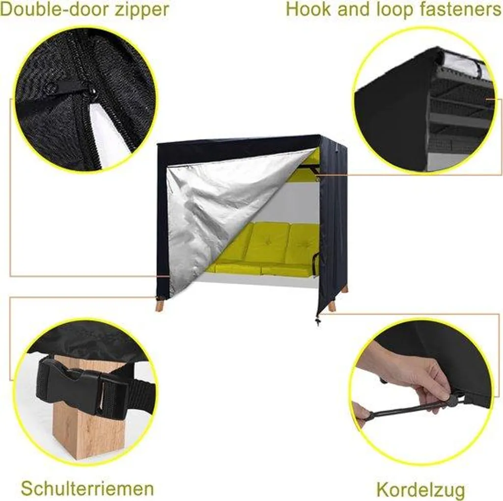 Toiture de rechange pour balancelle jardin 220x150x170 cm étanche