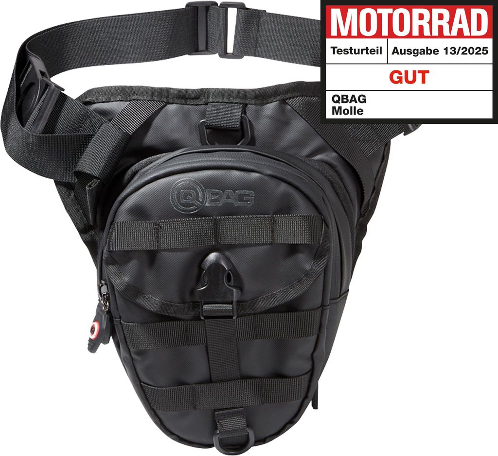 QBag Beintasche Molle, 1,5-3L, Schwarz, Flexibler Stauraum Produktbild 