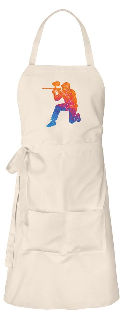 Huuraa Schürze Paintball bunte Silhouette Natur mit Taschen Baumwolle Kochschürze Geschenkidee