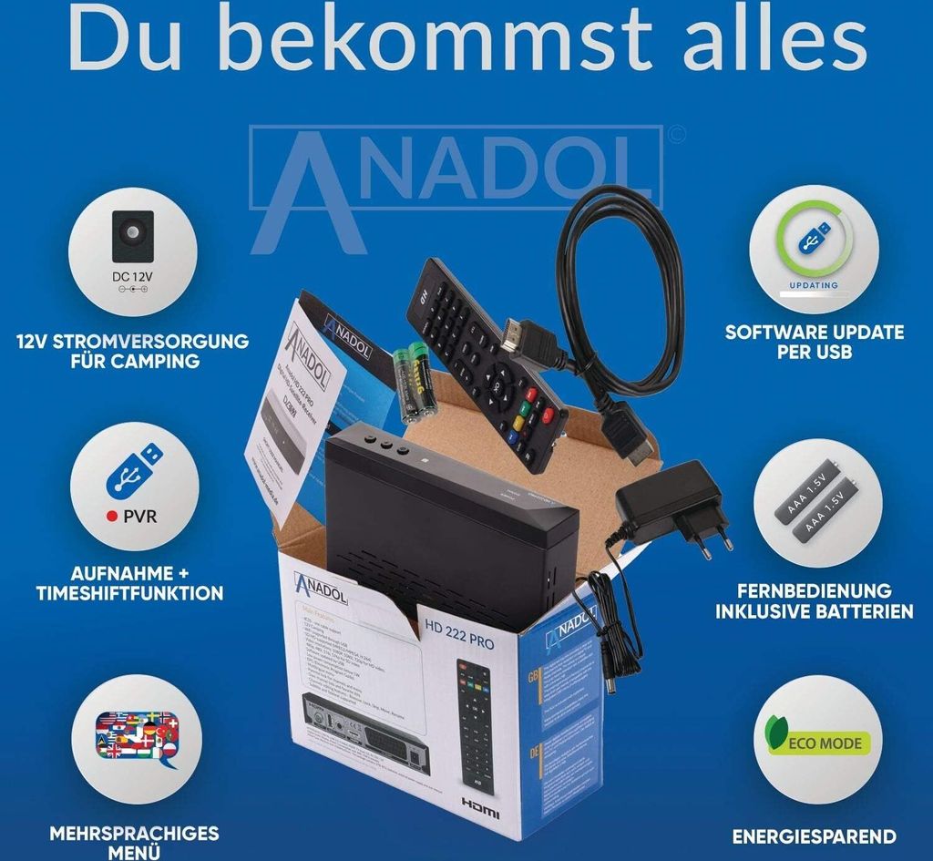 Anadol HD 222 Pro 1080P Digital HDTV Sat-Receiver für Produktbild 9