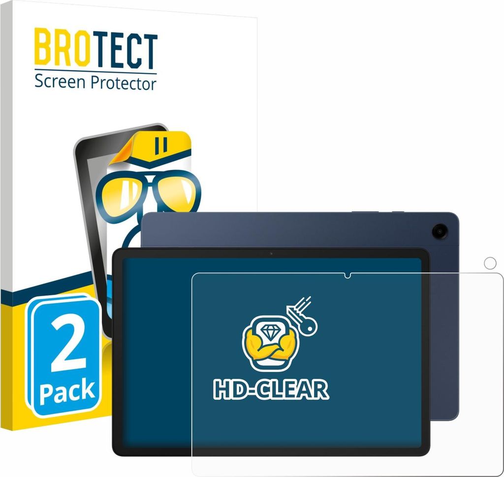 2x Für Samsung Galaxy Tab A9 Plus (Display+Kamera) Schutzfolie BROTECT Displayschutz Display Schutz Folie Klar Transparent