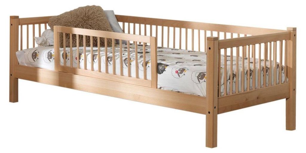 Tagesbett Kelci 90x200 mit Rausfallschutz Umrandung Buche massiv natur