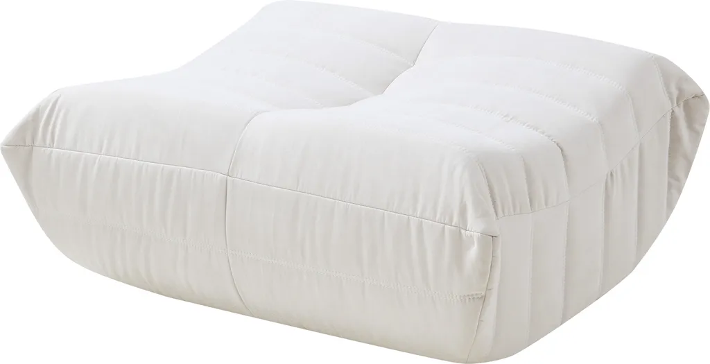 Gagnez de la place avec le pouf beige Kodsø rembourré microfibre chic