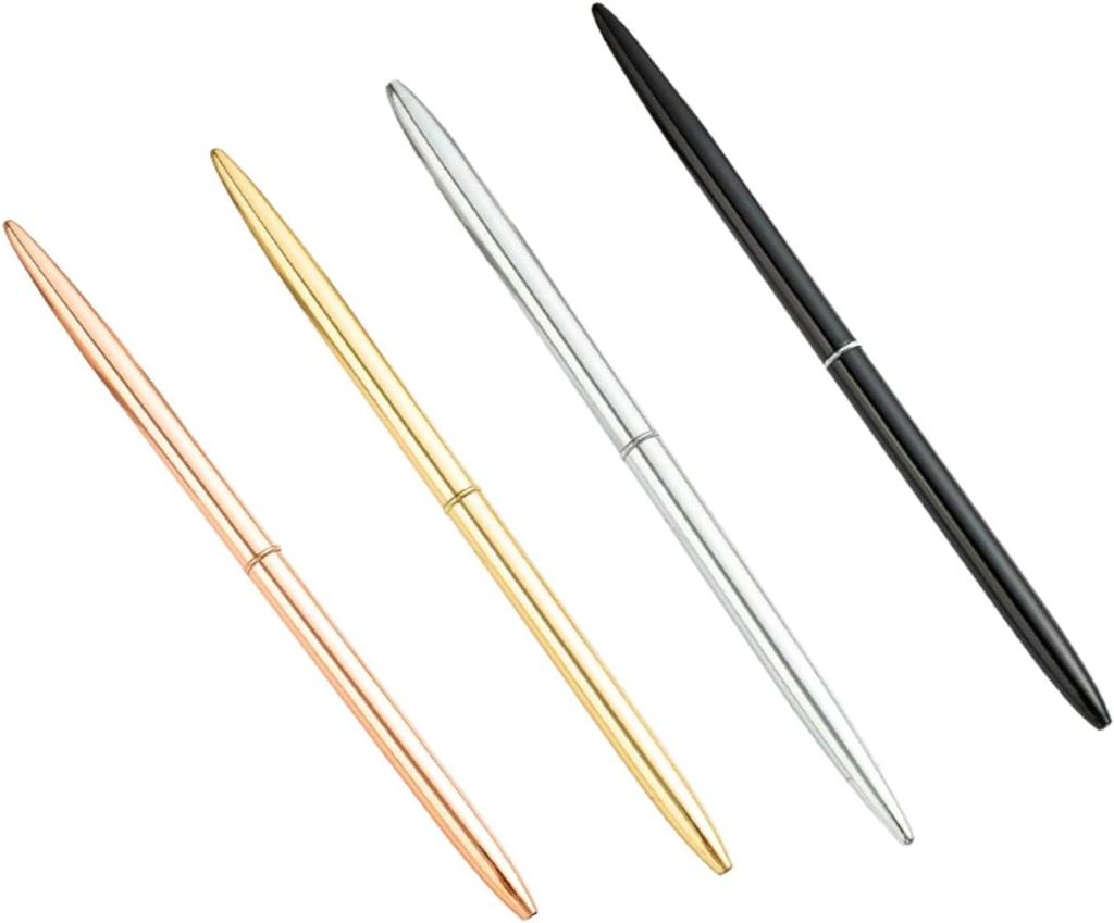Balpen - Set van 4 - Metalen balpen in slanke vorm - Productafbeelding 