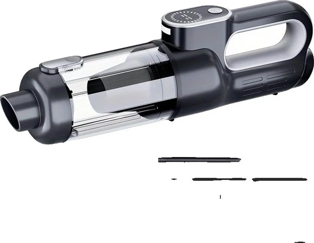 Owleys Aspirapolvere Portatile Auto 20000Pa Senza Fili Ricaricabile USB-C Leggero 0,3kg Con 6 Ugelli - Gonfiatore Incluso Per Auto, Casa, Camper (Nero)