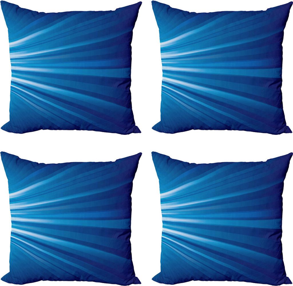 ABAKUHAUS Blau Kissenbezug Set (4 Stück), Abstract Futuristic-Fantasie, Moderner Doppelseitiger Digitaldruck, 60 cm x 60 cm, Blau und Hellblau