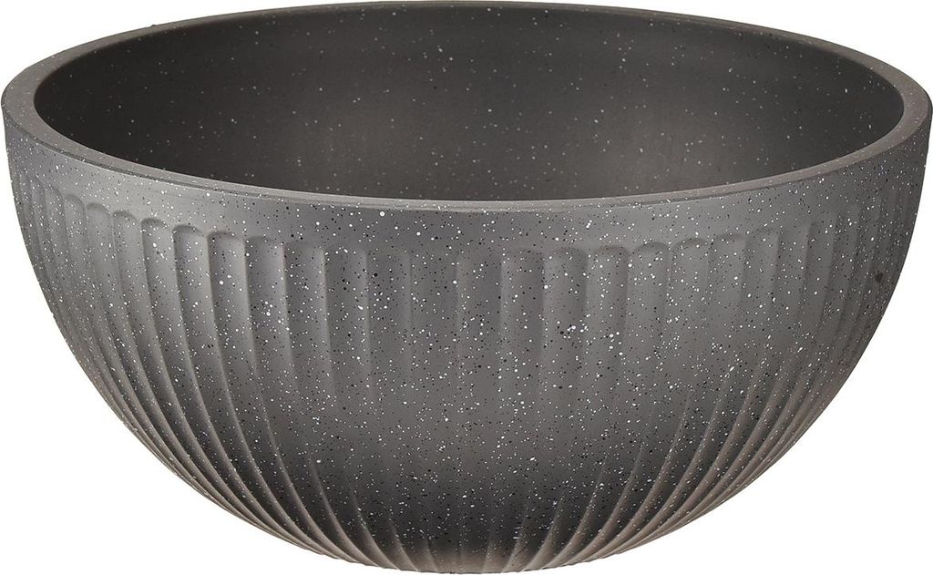 Pflanzkübel Schale Kunststoff Rillen Anthrazit Ø30cm Deko
