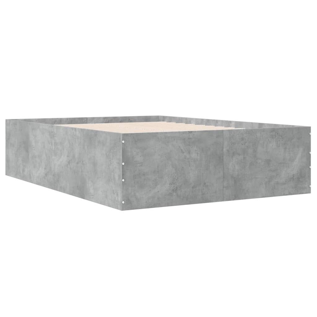 vidaXL Bettgestell Betongrau 120x190 cm Holzwerkstoff