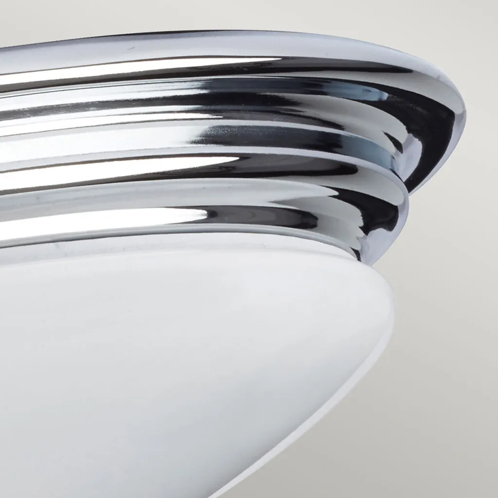 Plafonnier de Salle de Bain Design Brompton Chrome Poli IP44 35cm - 12
