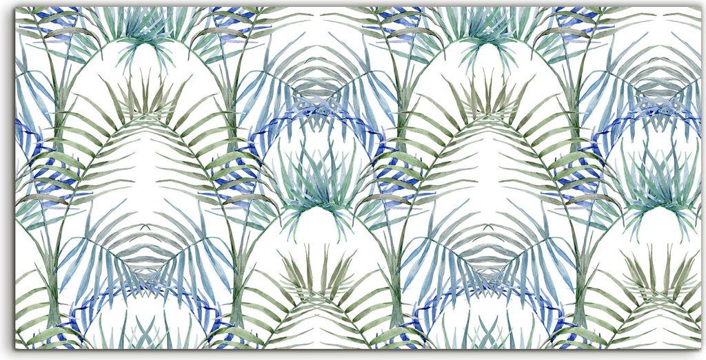 Coloray Spritzschutz aus Glas 120x60 Wandkunst Küchenrückwand Tropische Blätter Abnehmbare Aquarell