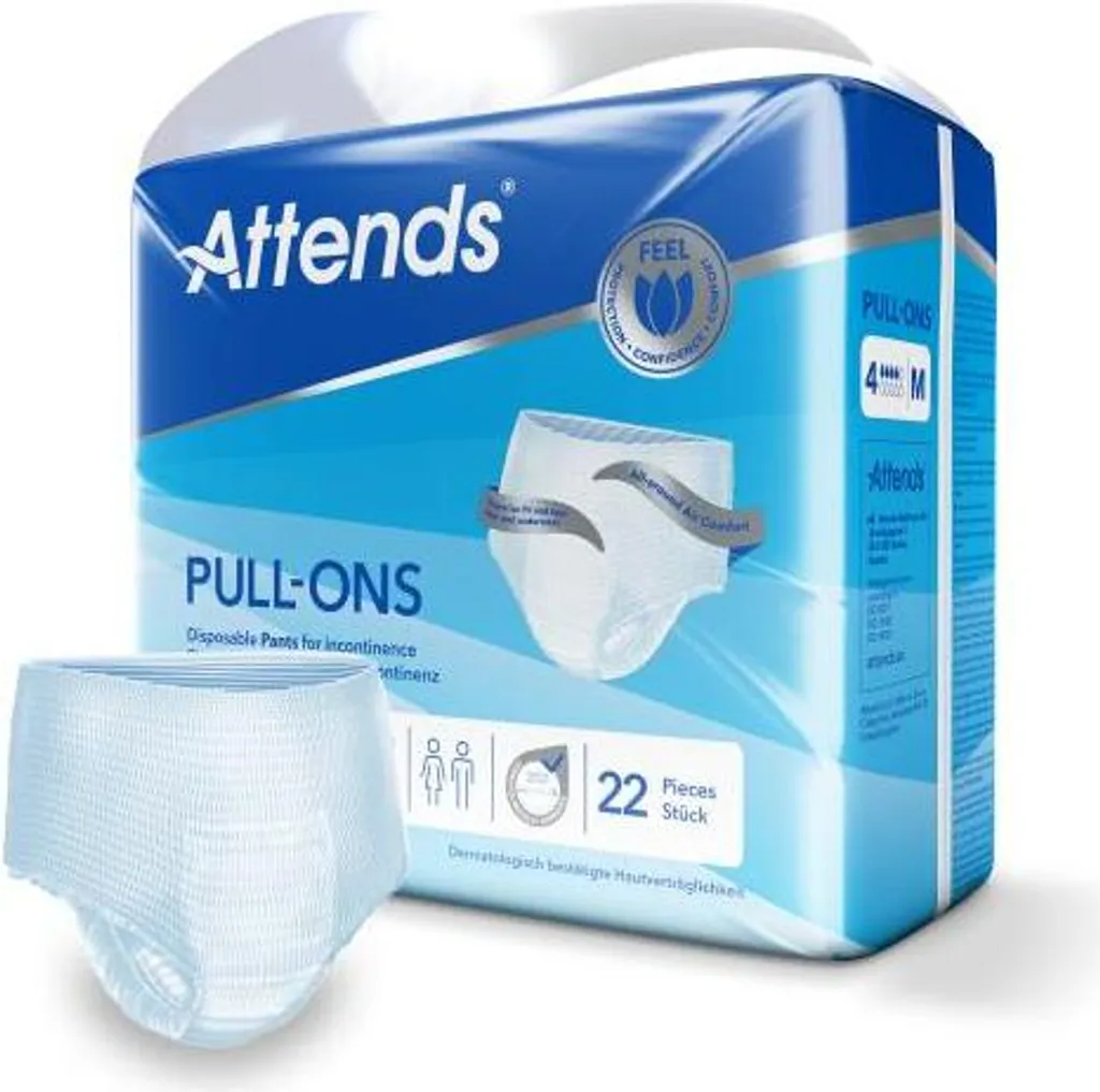 Attends Pull-Ons 4 M 4X22 pz | Mutandine Assorbenti Incontinenza Media