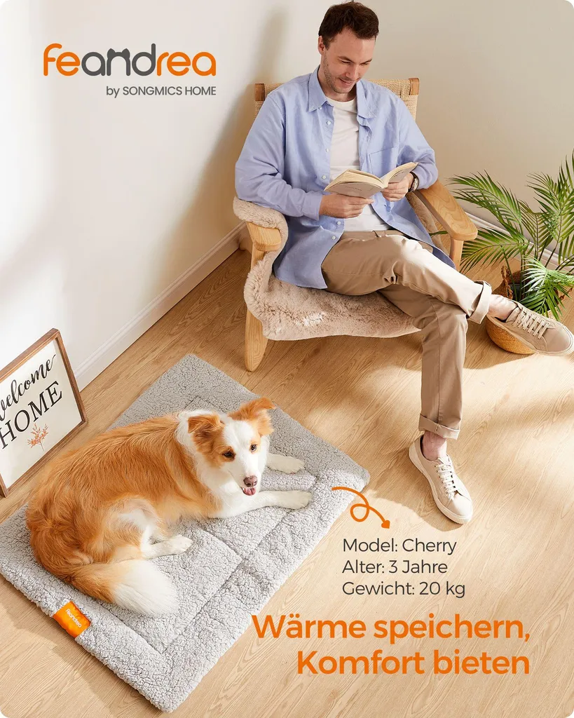 Couverture pour chien 90 x 65 cm lavable en machine de taille M grise