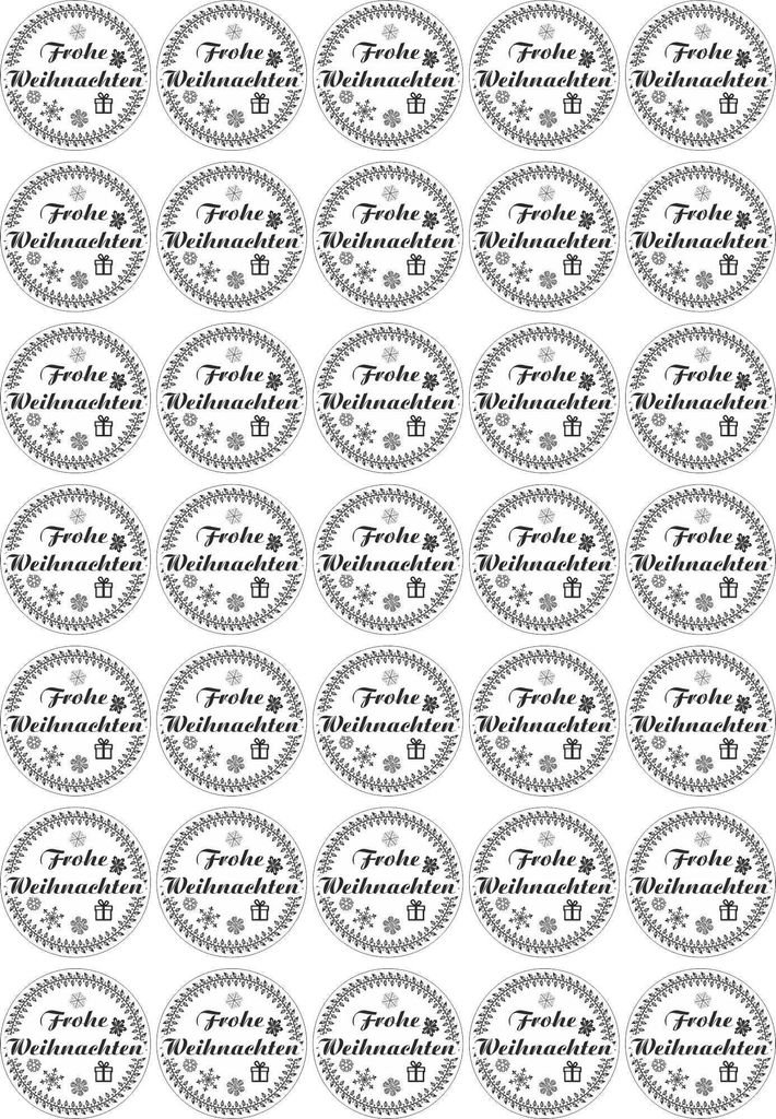 Frohe Weihnachten - Aufkleber rund 30x30mm für Weihnachten 35 Stück - schwarz Vintage - Labels - Stickers - Weihnachtskalender - Weihnachten - A...