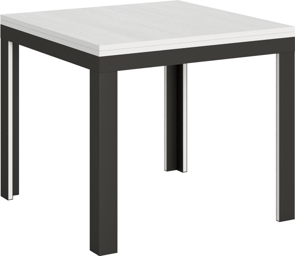 ITAMOBY - Ausziehtisch 90/180x90 cm Linea Libra Esche weiß Gestell in Anthrazit