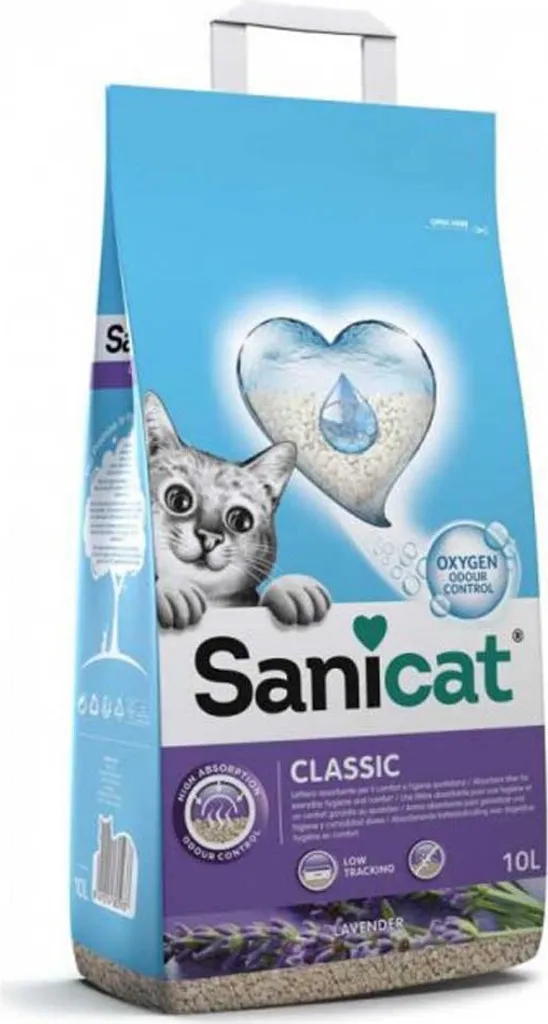 Litière minérale pour chat Sanicat Sepiolita Classic Lavender format 10L