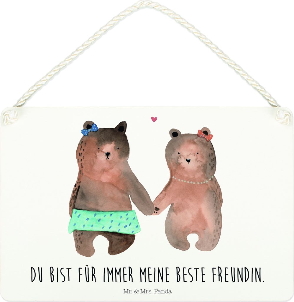 Mr. & Mrs. Panda Schild Bär Freundin DIN A4 - Weiß - Geschenk, Deko Wandbild, kleine aufmerksamkeit, wandtafel, Beste Freund Liebe Liebesbeweis V...