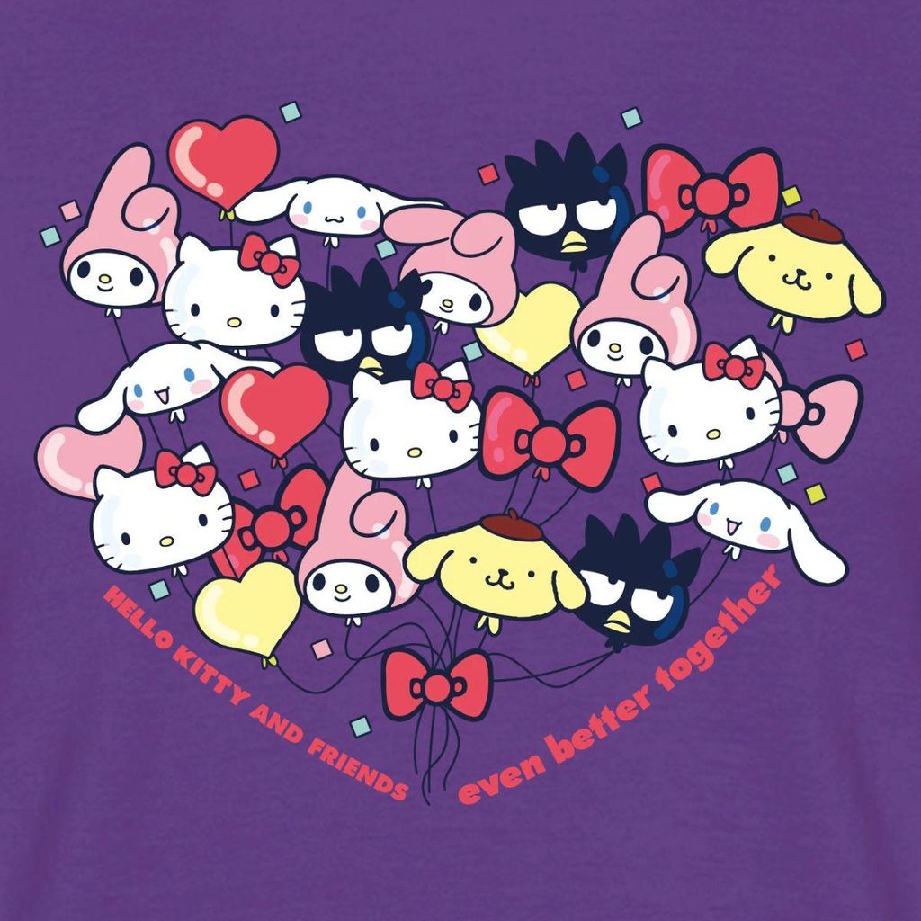 Spreadshirt Hello Kitty And Friends Ballons Männer T-Shirt, S, Lila