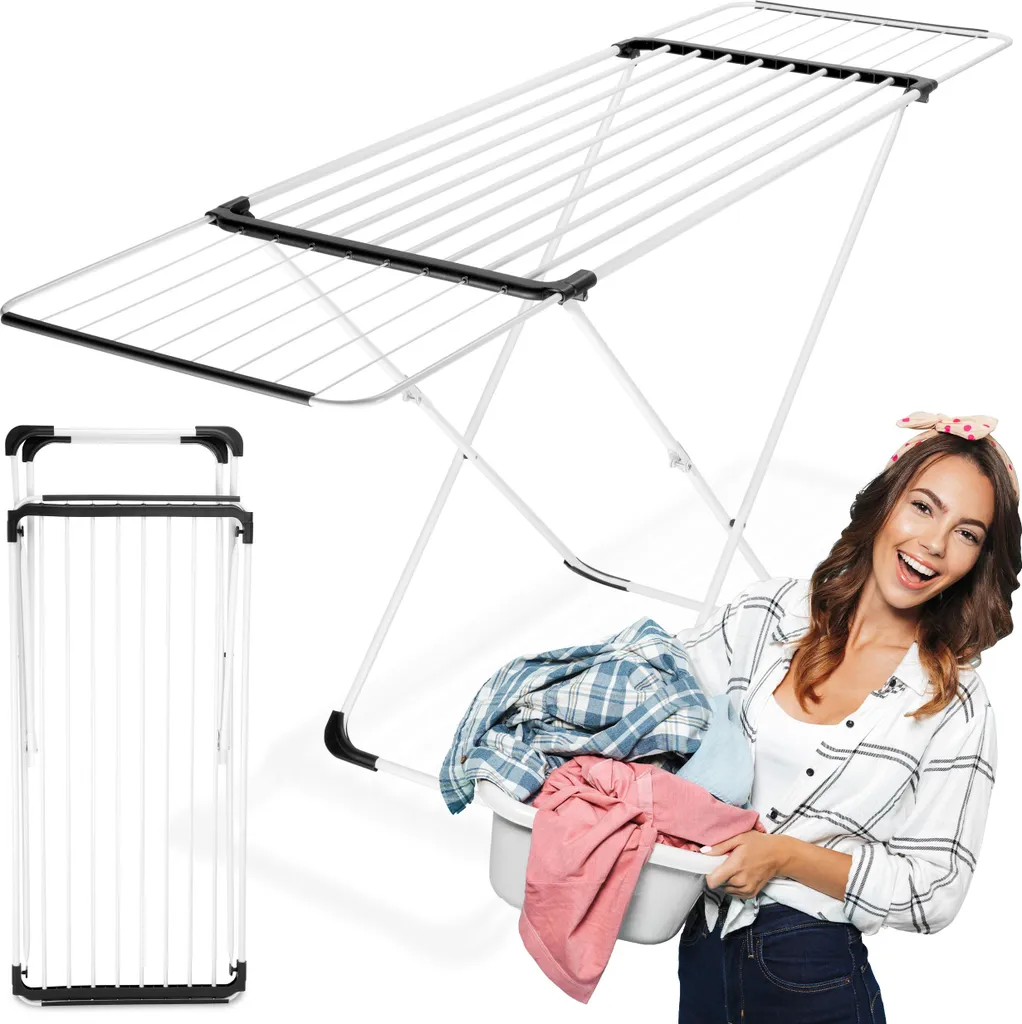 Séchoir à linge ARIA télescopique en aluminium avec ailes pliantes
