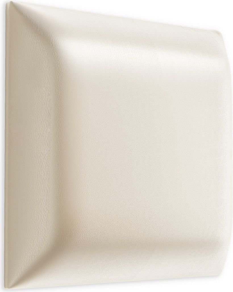 Polsterpaneel Wandpaneel Ökoleder WANDKISSEN Bettkopfteil Wandpolster Creme 40 cm x 40 cm