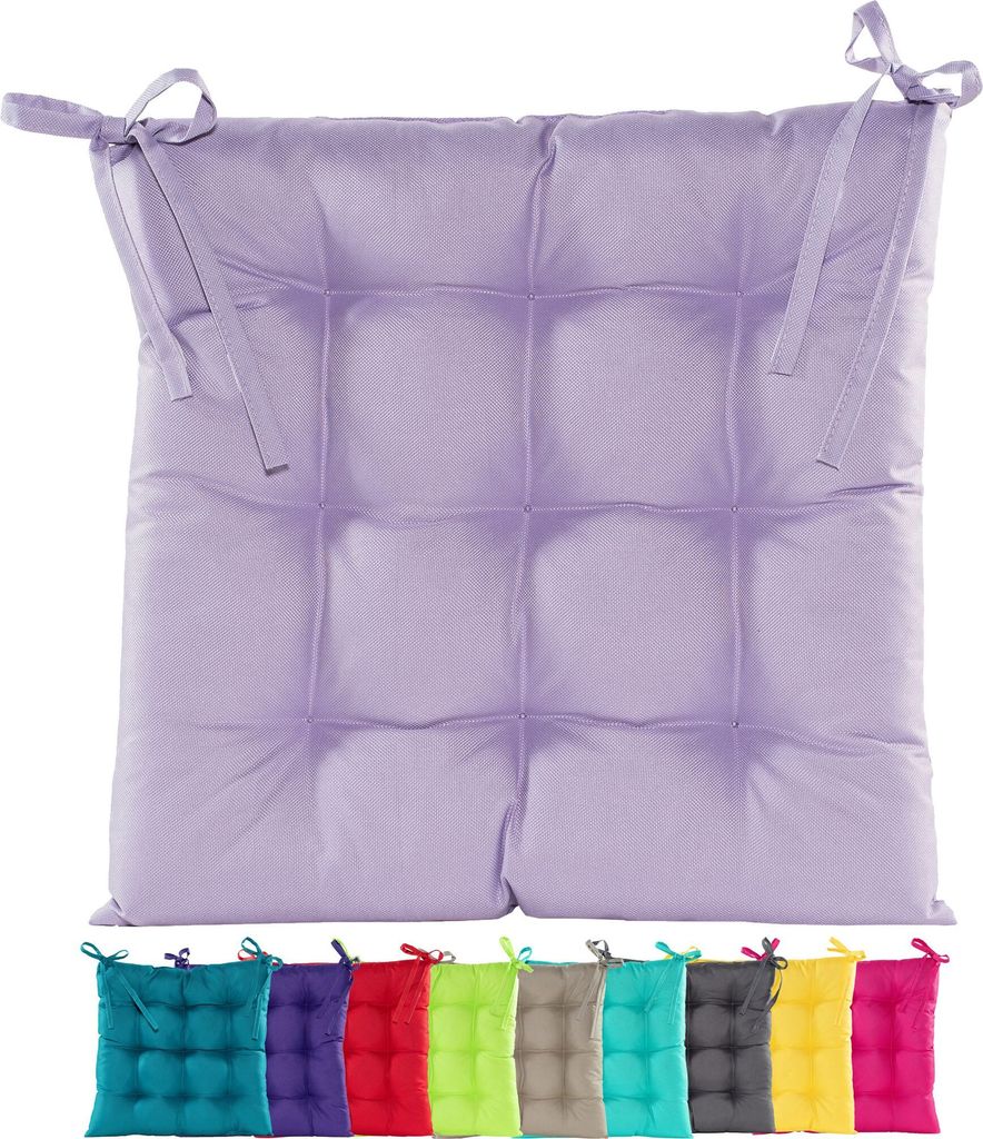 JACK Outdoor Stuhlkissen 38x38cm Lounge Kissen Auflage Wasserfest Sitzkissen Garten Lotus Effekt, Farbe:Flieder