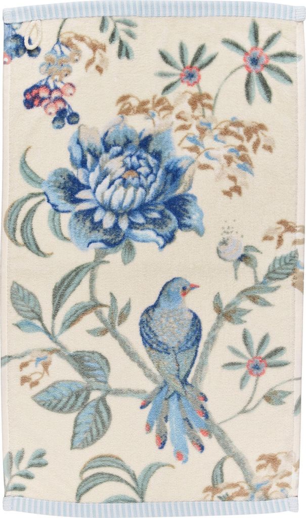 Pip Gästetuch Secret Garden" weiß/blau 30x50 cm" Produktbild 