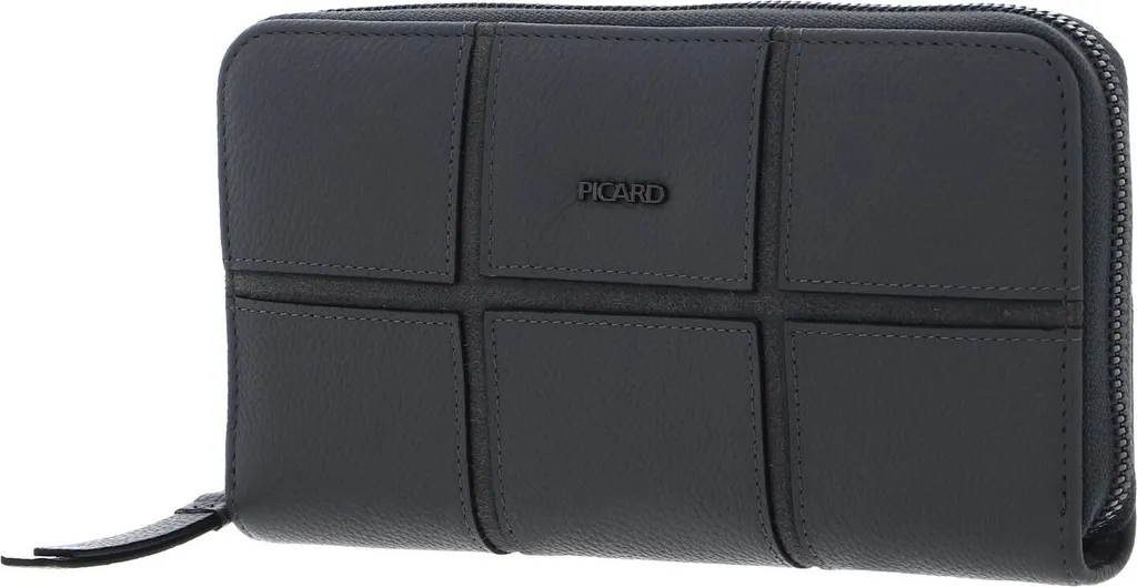 Portafoglio Picard OXO 1 Zip Around Rock Grigio in Vera Pelle - Offerta