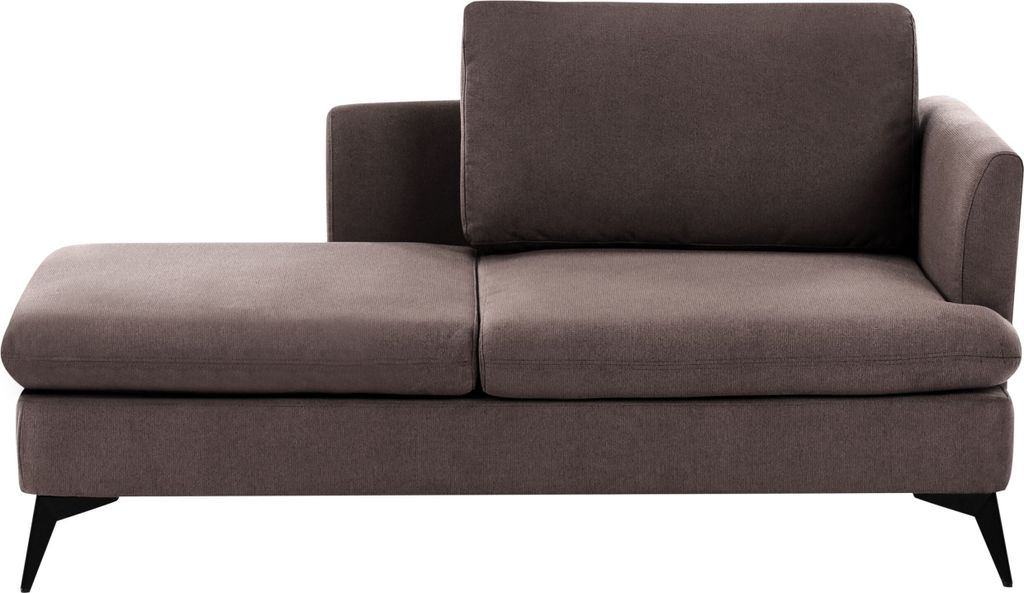 BELIANI Chaiselongue Braun aus Stoff Rechtsseitig mit Kissen Metallbeinen Gepolstert Elegant Klassisch Modern Récamiere Wohnzimmermöbel