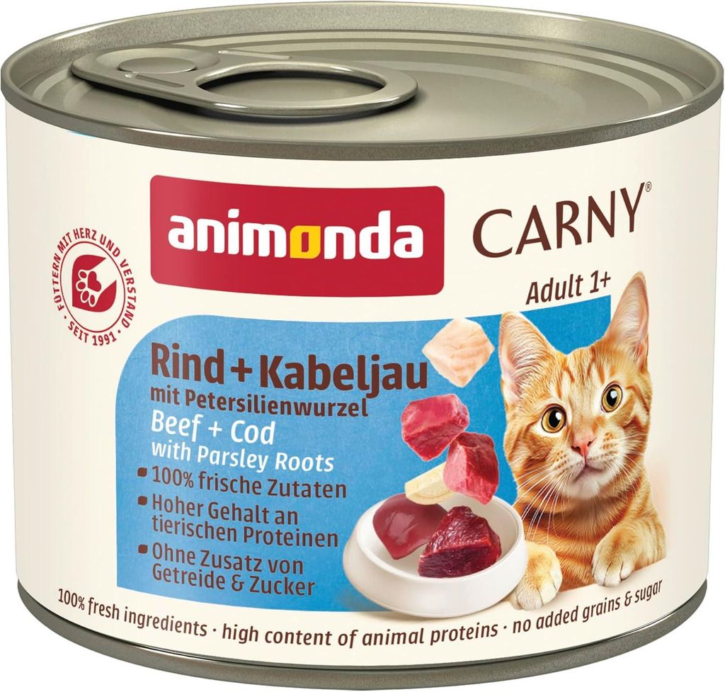 Animonda Katze Carny Adult Kabeljau + Petersilie 6 x 200g Pack