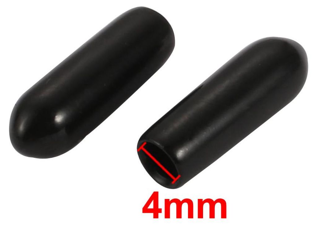 100Stk. 4mm Inner Dmr. PVC Vinyl Kappe Schraube Gewinde Schutz Abdeckung Schwarz de