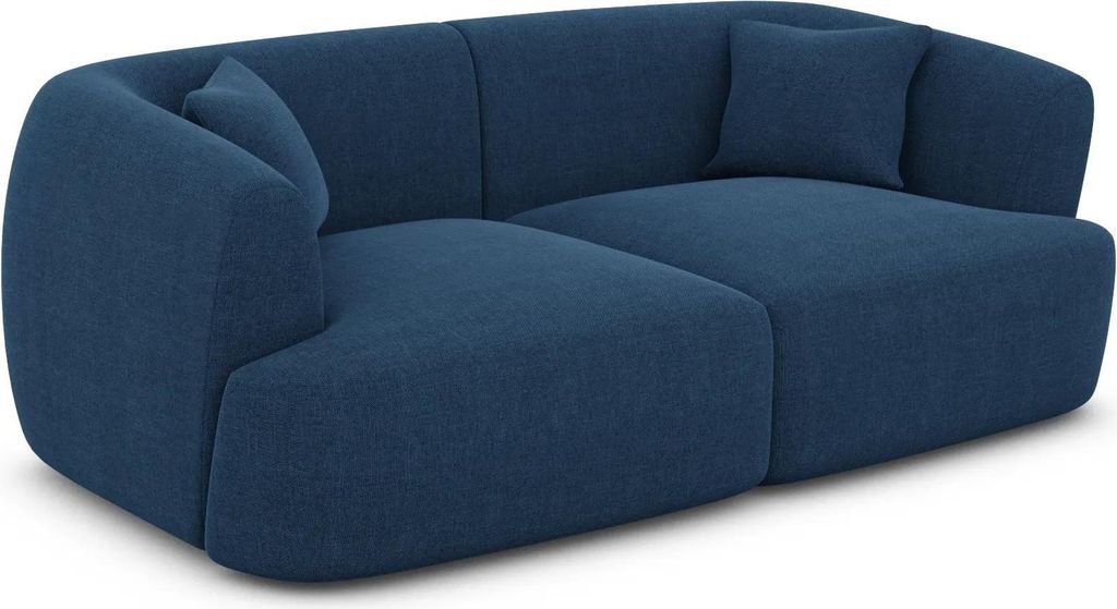 Strukturstoff 2-Sitzer Couch Elvira Dunkelblau