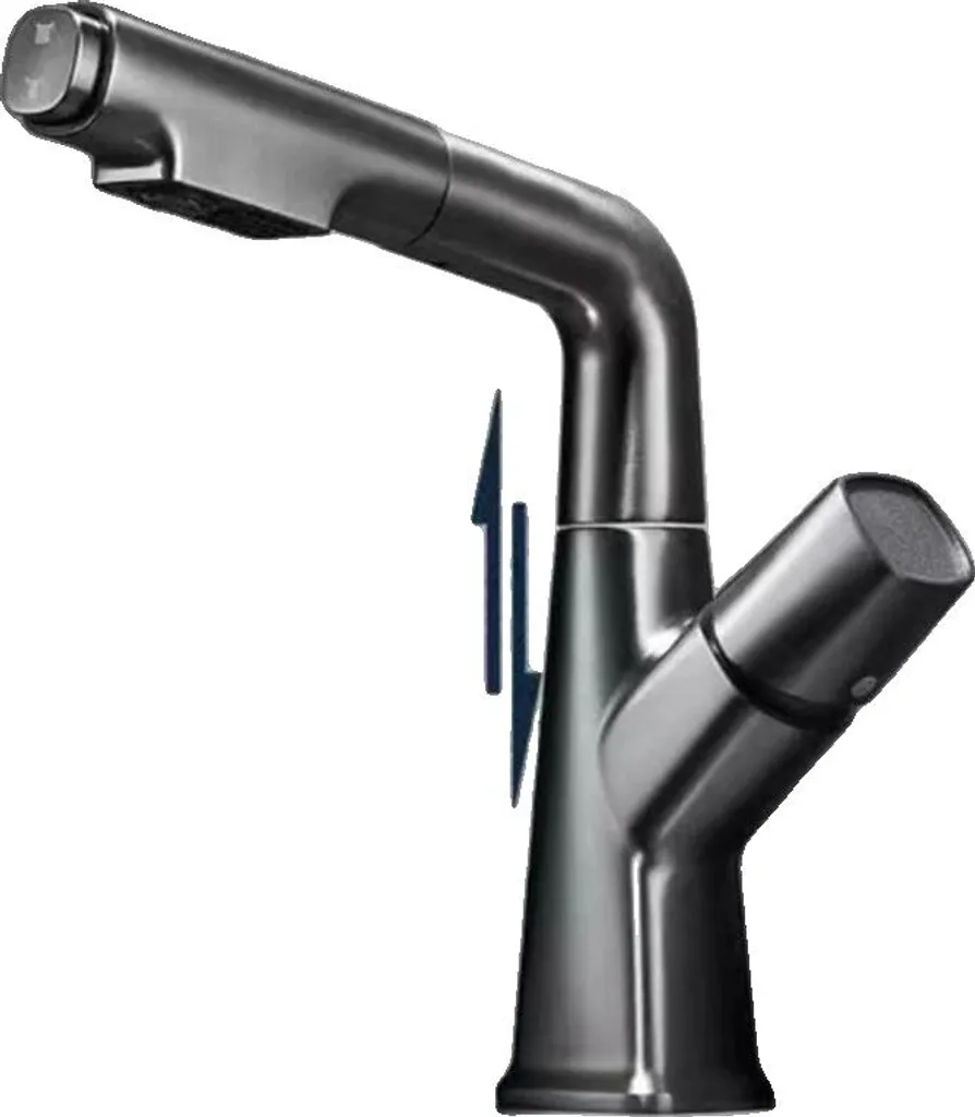 Mitigeur de lavabo design gris métallisé idéal pour rénovation salle de bain