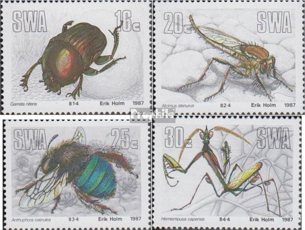 Briefmarken Namibia - Südwestafrika 1987 Mi 605-608 (kompl.Ausg.) FDC Nützliche Insekten