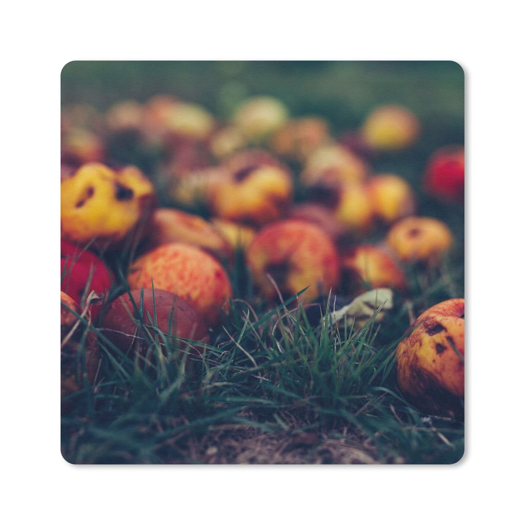 MuchoWow Mauspad Mousepad Landdekoration - Herbst - Apfel - Obst 20x20 cm - Mousepads - Maus Mat - Pad - Mausunterlage - Desk Mat - Bureauartikeln