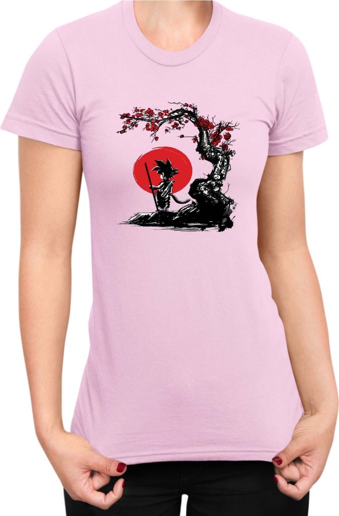 Damen T-Shirt Dragon Anime Manga Ball Z Goku 33, Lady XS / Hellrosa