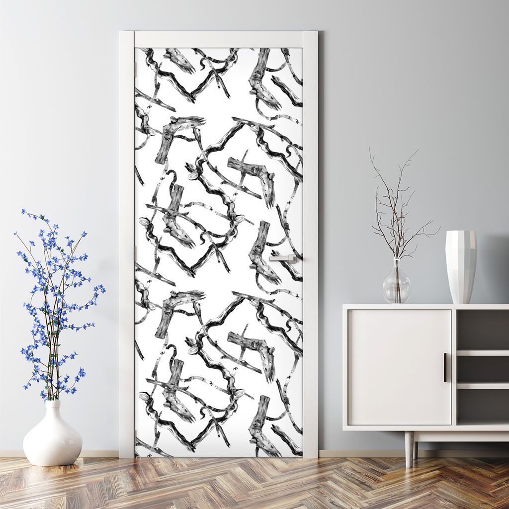 Dekorative Türaufkleber Wand selbstklebend Klebefolie Dekorfolie Türtapete Baumzweige 77 x 200 cm