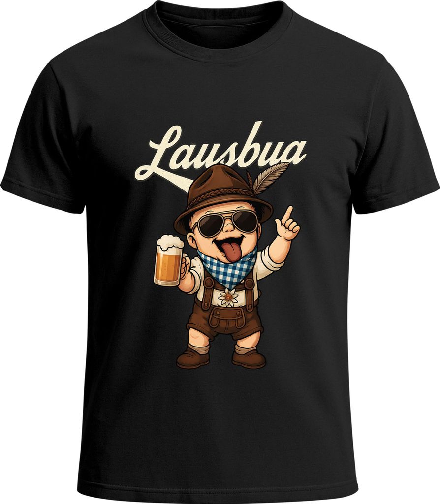 Herren T-Shirt für das Lausbua Fun-Shirt Trachtenshirt Bierfest Outfit Statement Spruch Saufen lustig Moonworks