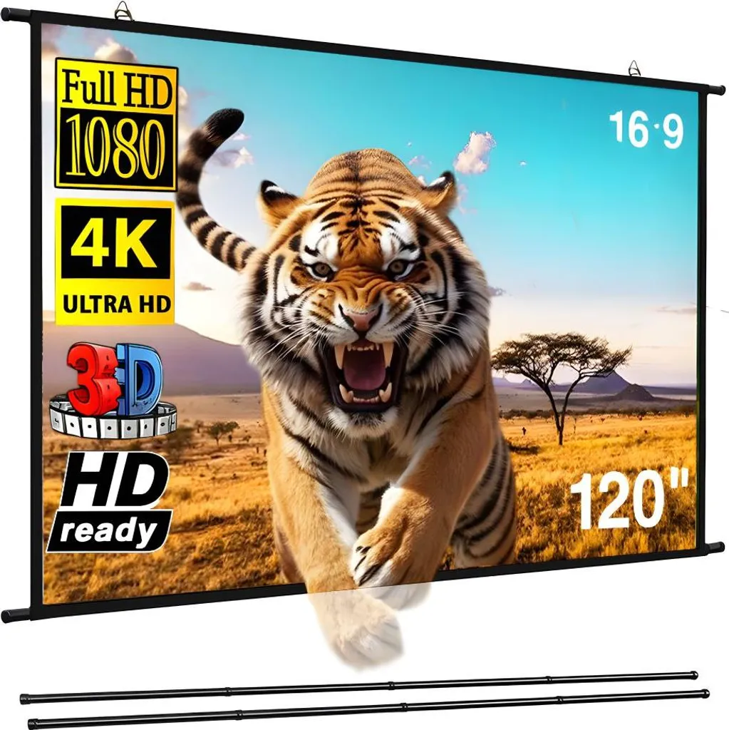 Écran de projection 120" 16:9 pour présentations et soirées cinéma