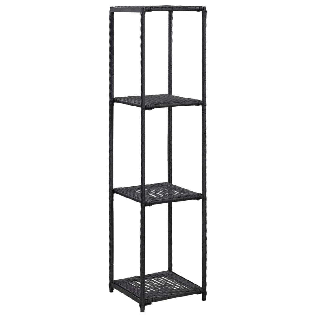 Schlichtes Regal Schwarz 30x30x120 cm Poly Rattan - 3664807