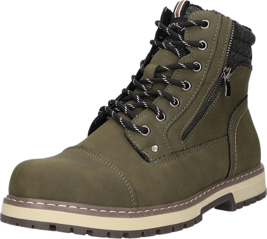 BOXX Herren-Schnürstiefel gefüttert Oliv-Grün, Farbe:grün, EU Größe:46