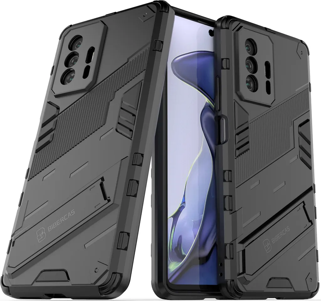 Custodia Protettiva Xiaomi 11T / 11T Pro Antiurto con Cavalletto Nero