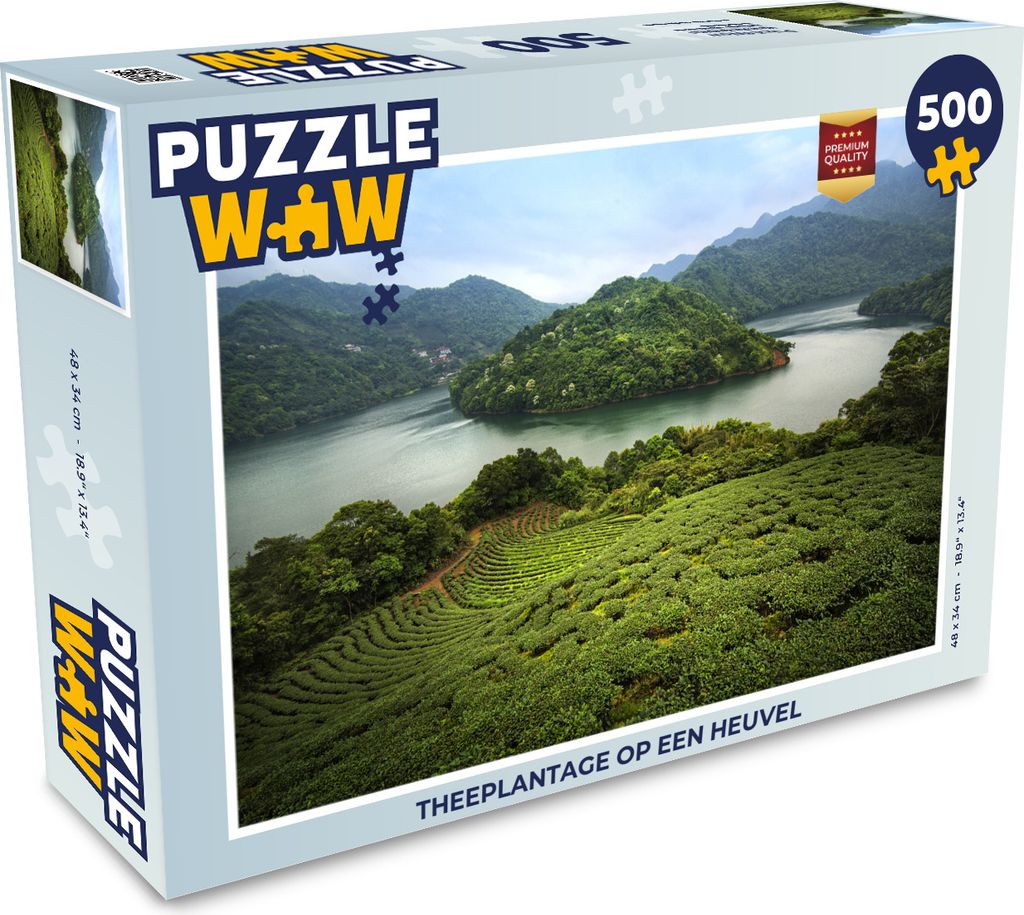 MuchoWow Puzzle 500 Teile Teeplantage auf einem Hügel - 500 Teile - Kinder - Selberbauen - Puzzlespiele