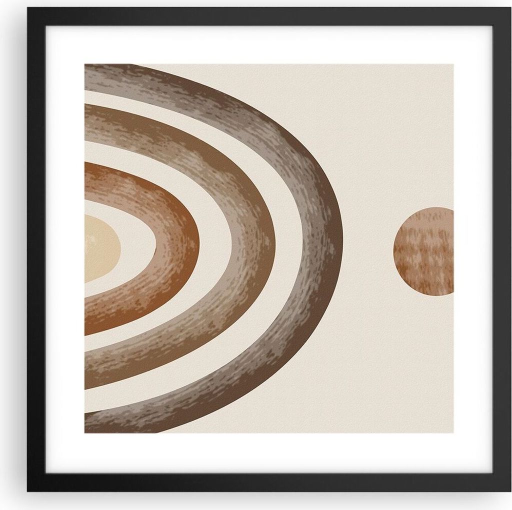 Gerahmtes Poster - Schwarzer Rahmen - Stück geometrisch Boho - 40x40 cm - Wand Bild - Wanddeko - Wandbilder - Kunstposter - Wandposter - Bilderrah...