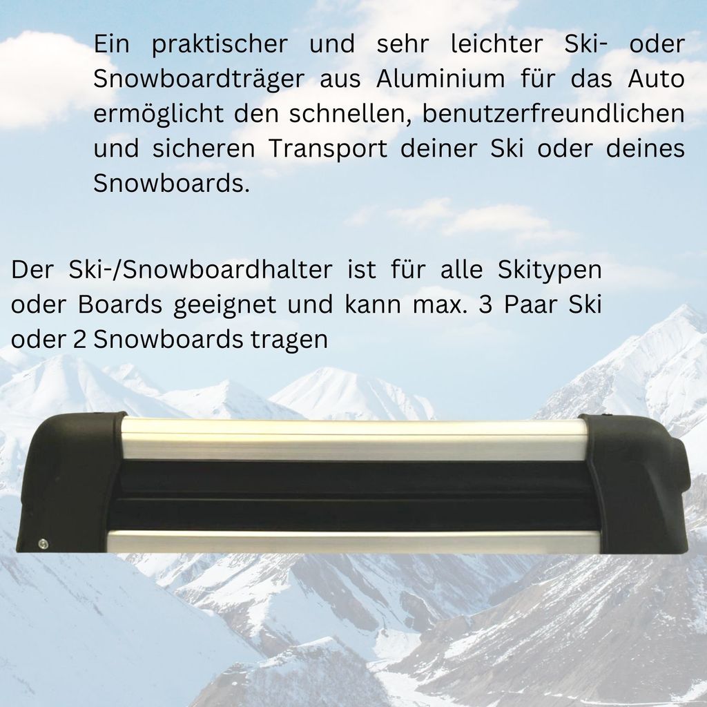 Menabo Skiträger Snowboard Dachträger Universal Abschließbar Schwarz T