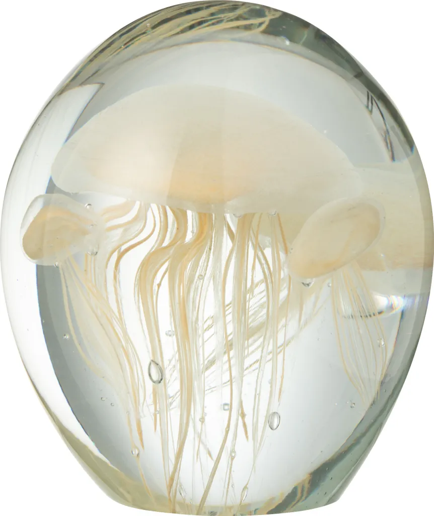 Grand Vase Calypso J-Line en Verre et Papier de Presse Beige Décoratif