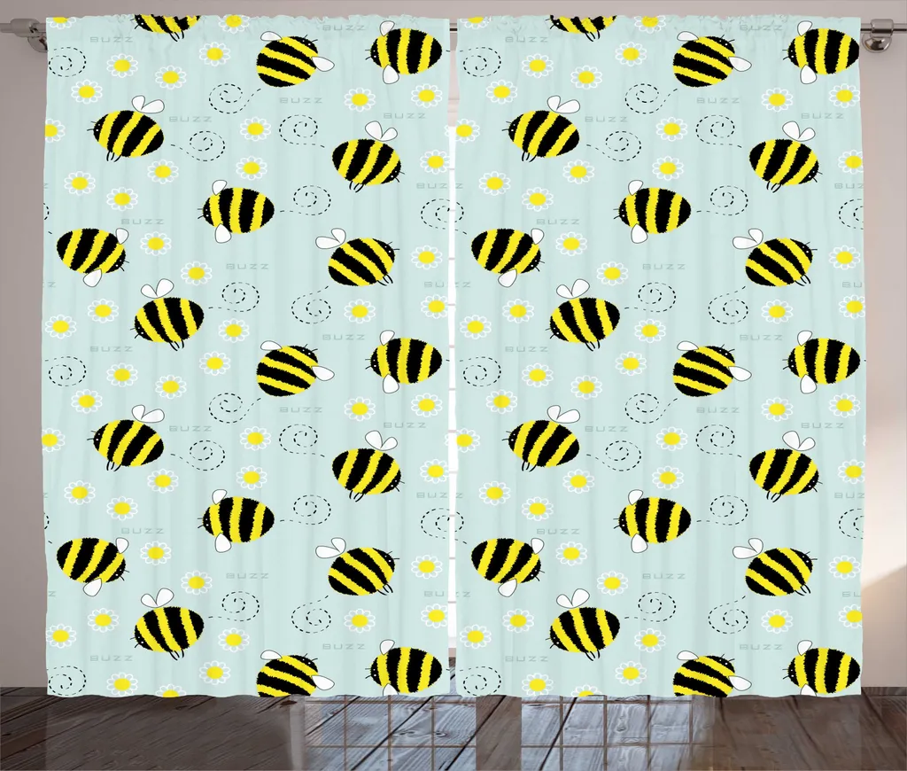 Tenda Bienenkönigin ABAKUHAUS - Fiori Gialli e Azzurri 280x245cm