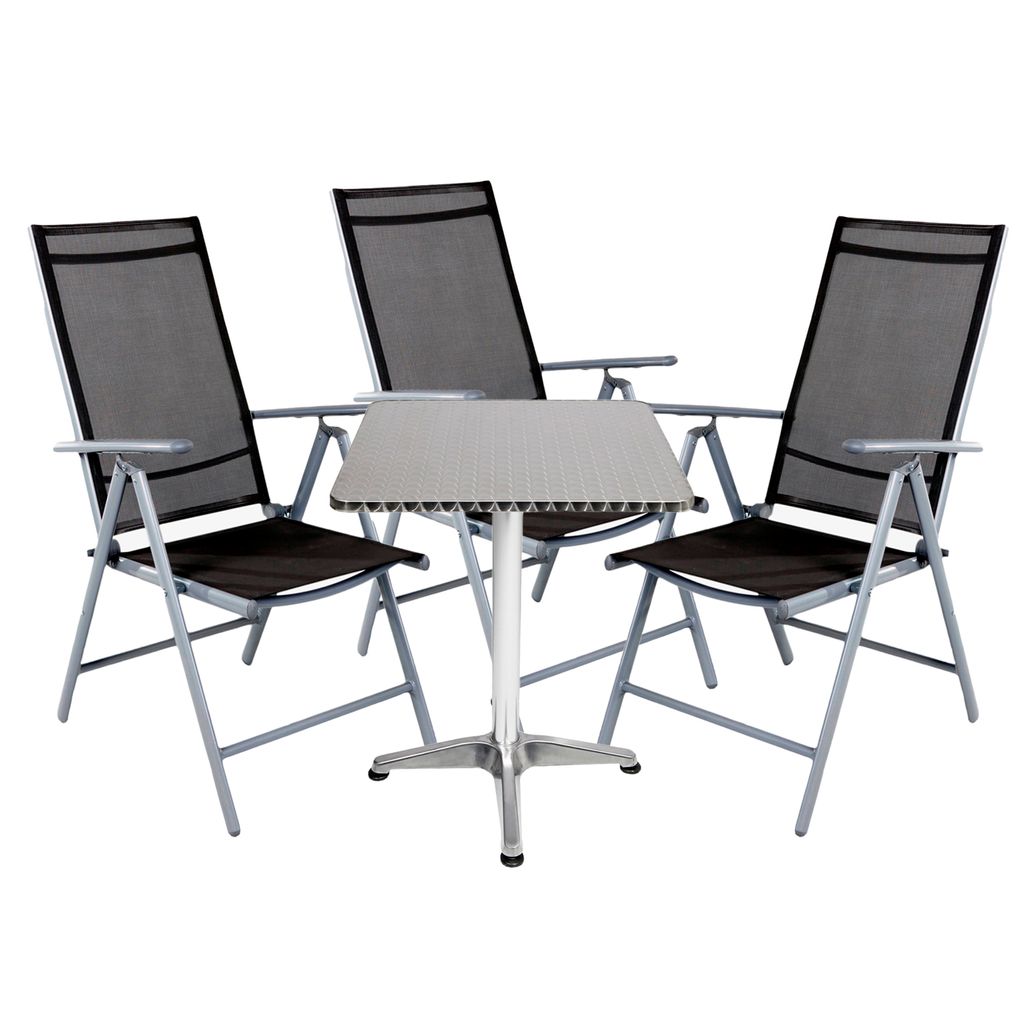 Bistrogarnitur 4-teilig Aluminium - Textilen / Anthrazit