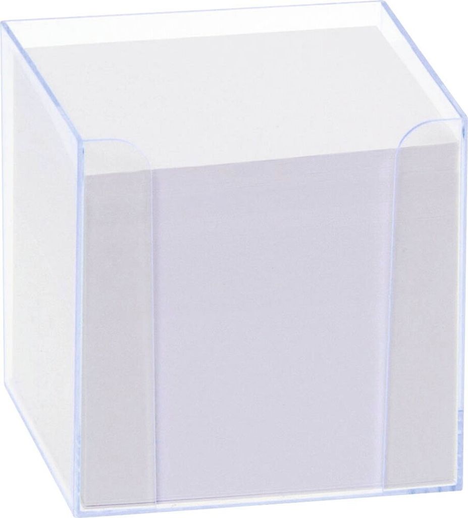 folia Zettelbox LUXBOX transparent inkl. 800 Notizzettel weiß