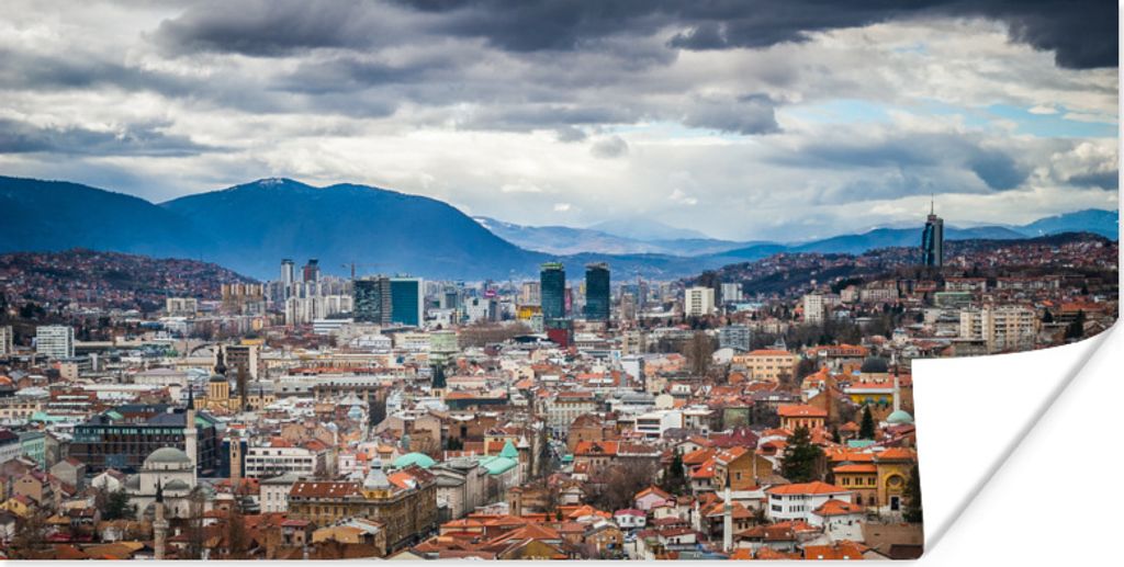 MuchoWow Poster Wolkendecke über Sarajevo Bosnien und Herzegowina 150x75 cm - ohne Rahmen