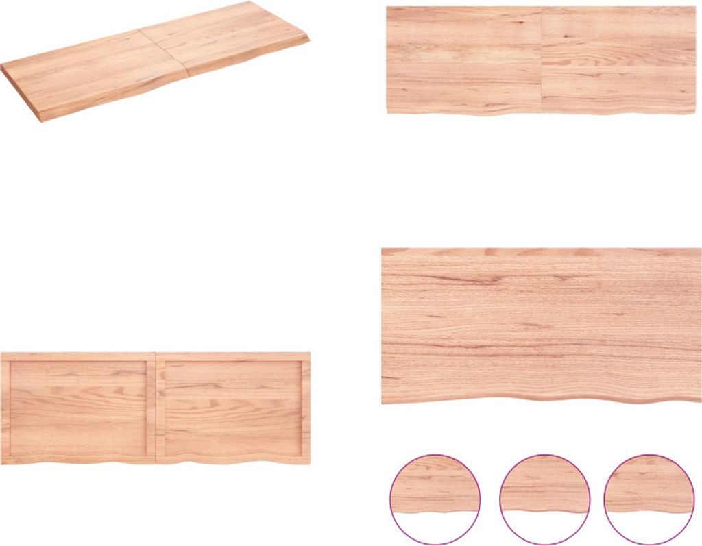 vidaXL Wandregal Hellbraun 140x50x(2 4) cm Massivholz Eiche Behandelt - Wandregal - Wandregale - Wandboard - Hängeregal